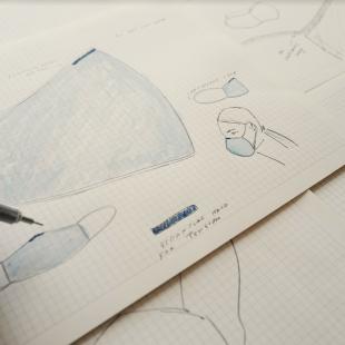 Sketch of prototype of mask from Rothy's