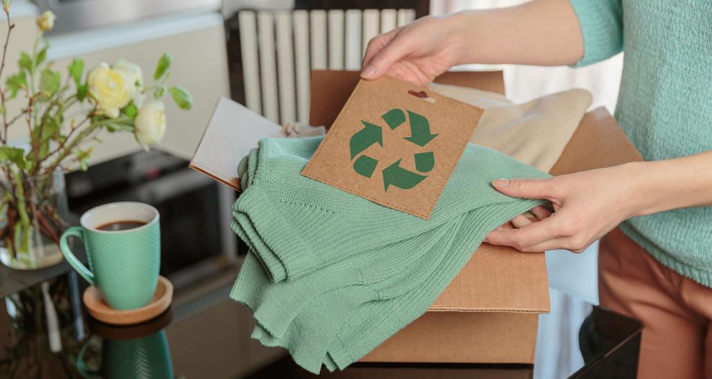 Clothing and recycle sign