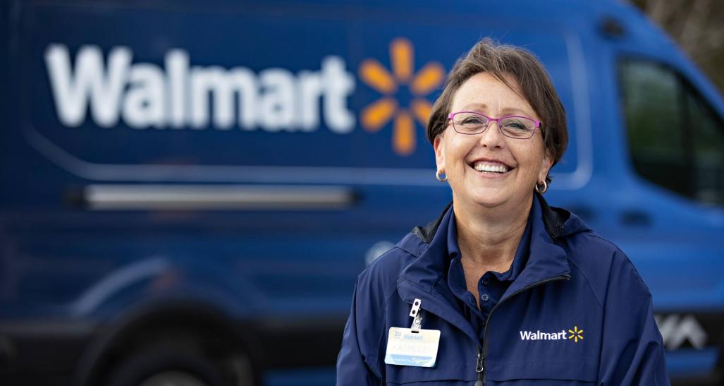 Walmart employee and Walmart truck