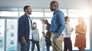 Individuals networking.