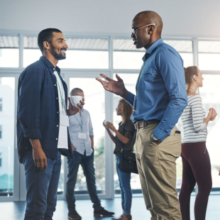 Individuals networking.