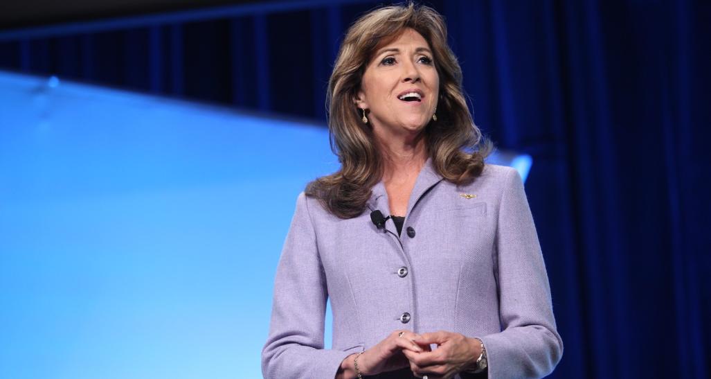 captain Tammie jo Schults speaks at NRF Protect about her work with Southwest airlines