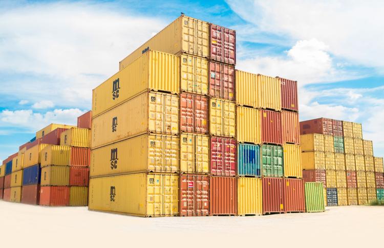 stacks of colorful cargo