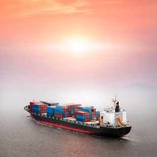 A ship carrying containers.