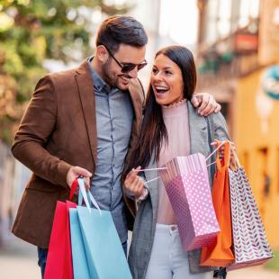 A couple shopping.