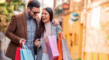 A couple shopping.