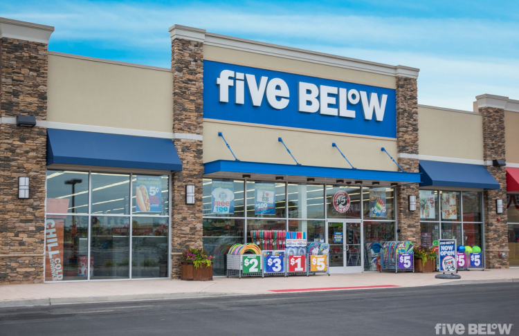 Five Below store exterior.