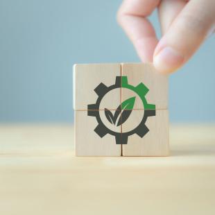 Symbol representing greenwashing and greenmuting.