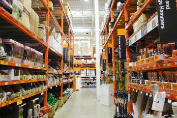 store aisles in home depot