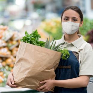 grocery store worker amid covid