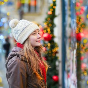 Girl at holiday market