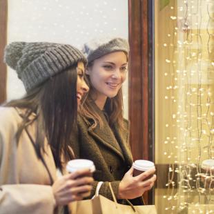 Women shopping for holidays