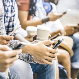 Group of people on phones