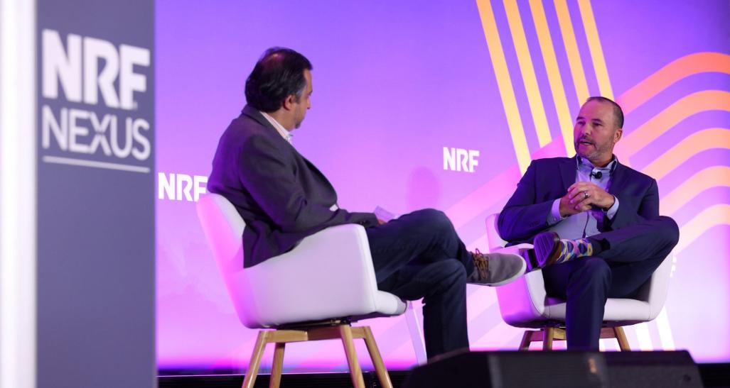 Paul Miller and Amit Chetal speaking at NRF Nexus 2023.