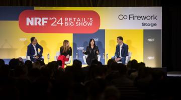 Individuals speaking at NRF 2024: Retail's Big Show.