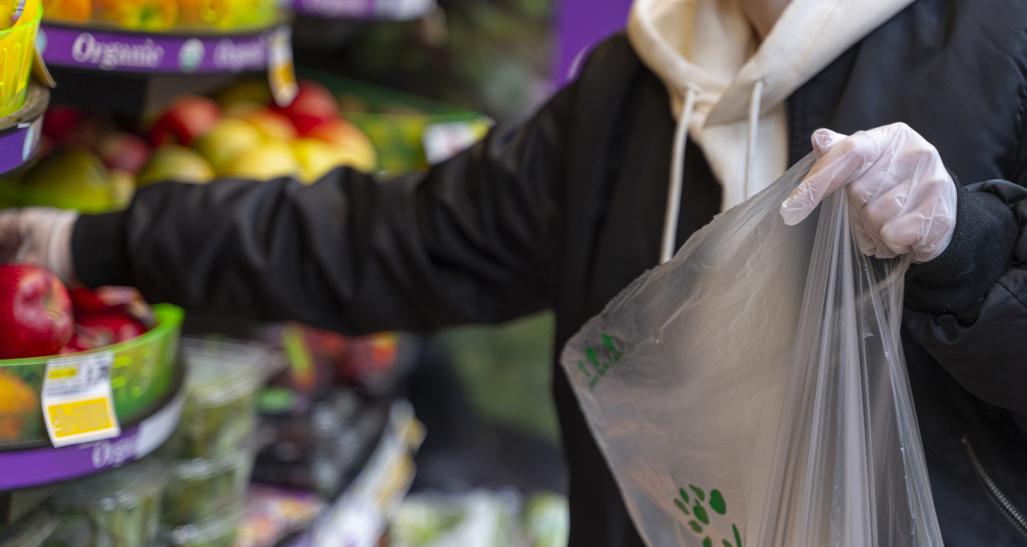 Shopping with plastic bags