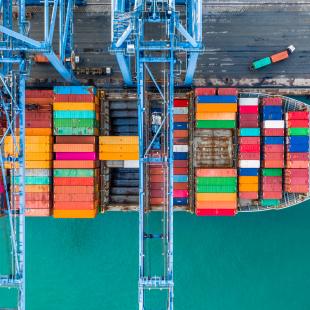 aerial view of a port tracker