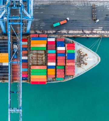 aerial view of a port tracker