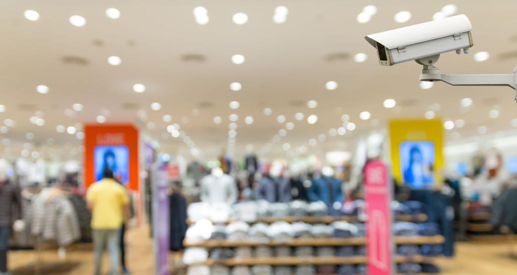 Retail security camera to capture organized retail crime.