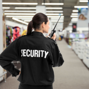 Security personnel in a retail store.