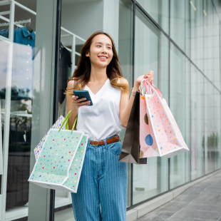 A woman shopping.