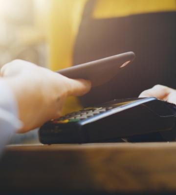 Customer paying with credit card