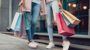 Mother and daughter shopping