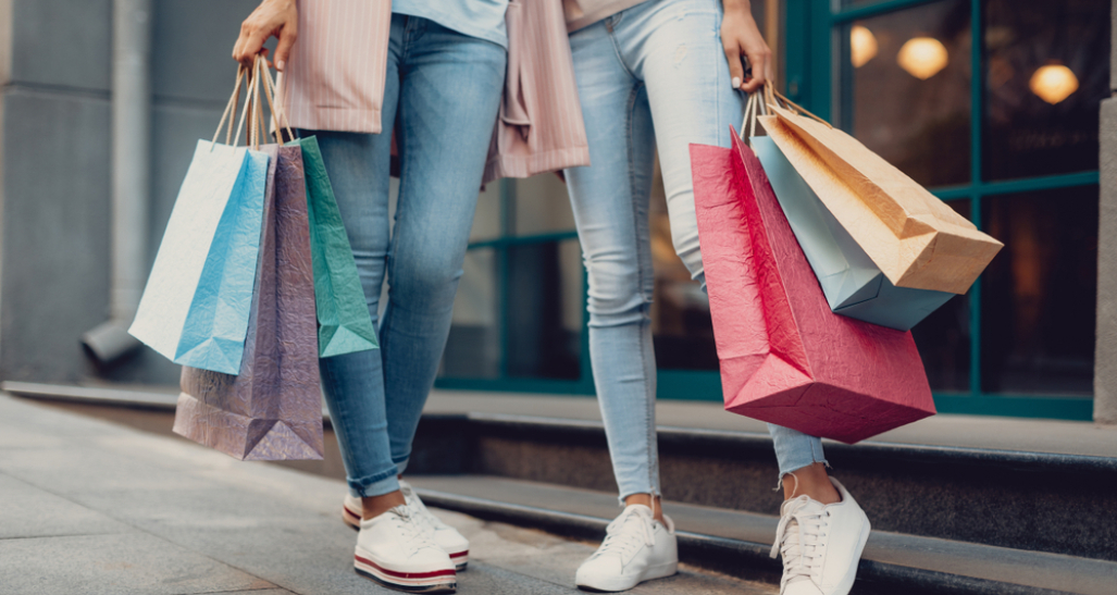 Mother and daughter shopping