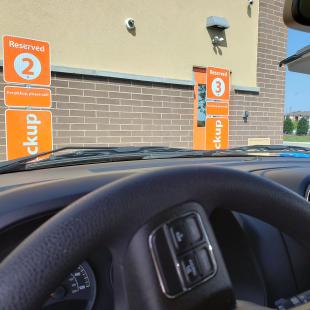 Curbside pickup lanes at store