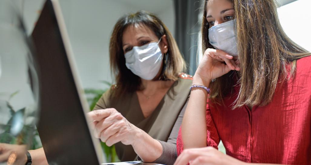 employees with masks