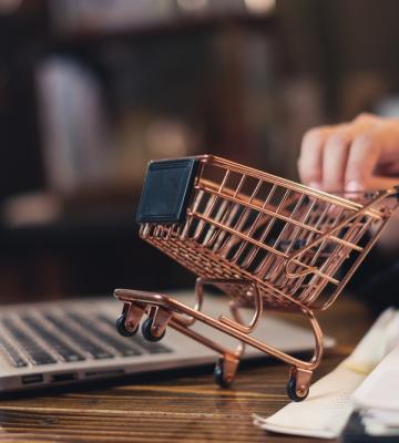 Person holding shopping cart