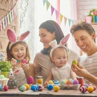 Family celebrating Easter