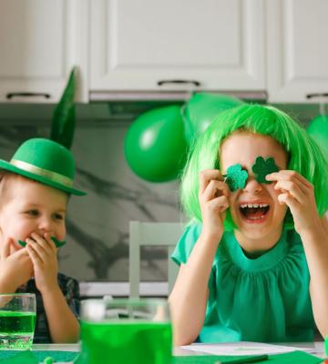 Children celebrating St. Patrick's Day.