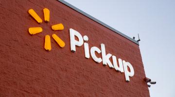Walmart Pickup sign on building