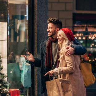 Individuals holiday shopping