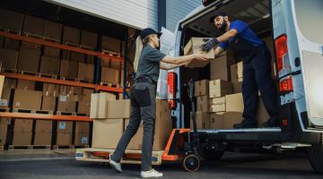 Individuals working on delivery. 