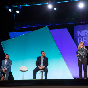 Scott Draher, Cheryl Friedman and Luke Moeller speaking at NRF PROTECT 2023.